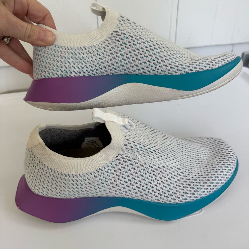 Allbirds Tree Dasher Relay Sneakers White Blue Purple size 9 - Picture 6 of 11